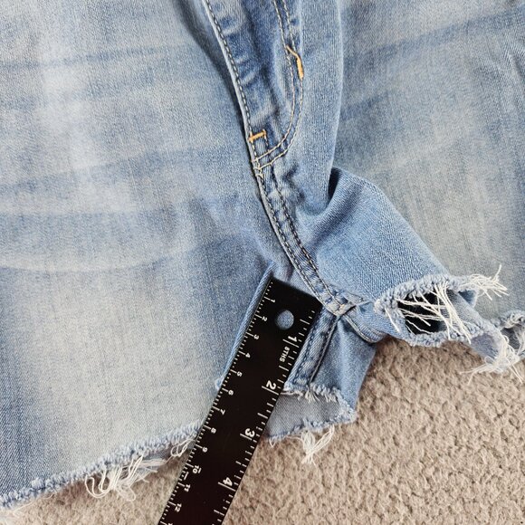 Hollister Shorts‎ Womens 25 Blue Ultra High Rise Distressed Cut Offs Frayed Hem - Picture 11 of 16